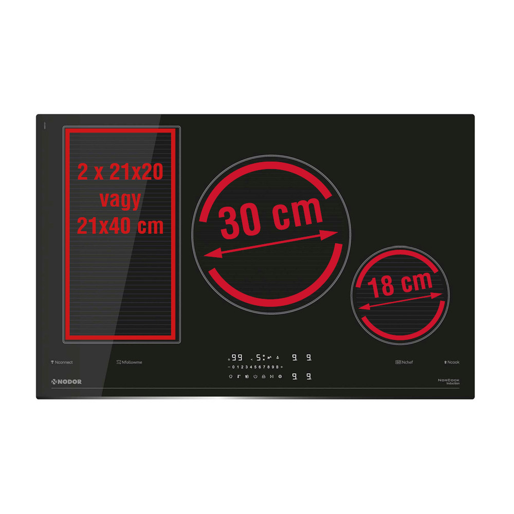 NODOR - Beépíthető indukciós főzőlap NorCoock IH-N8106 BK Hob to Hood Fekete
