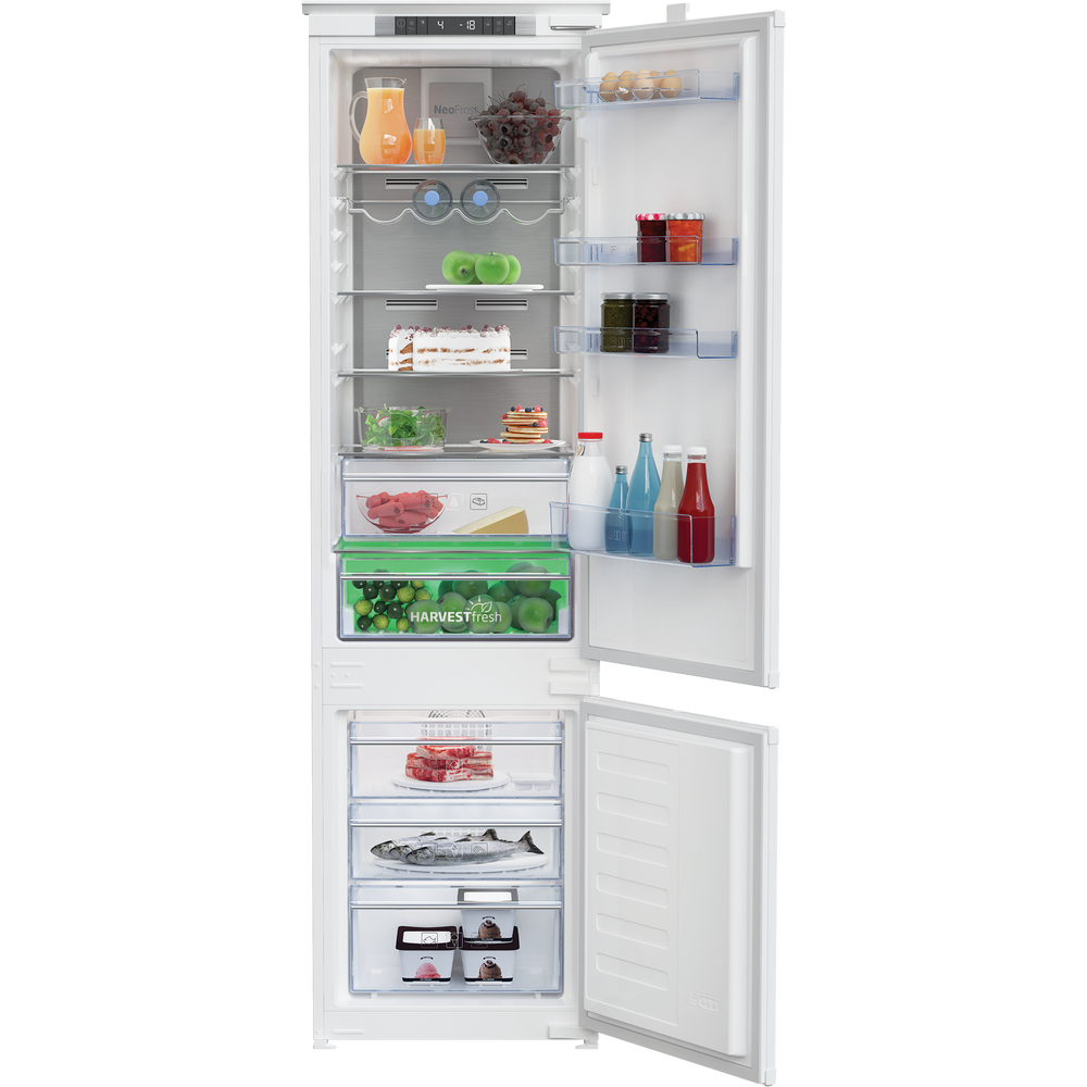 Beko BCNA306E4SN beépíthető kombinált alulfagyasztós hűtőszekrény