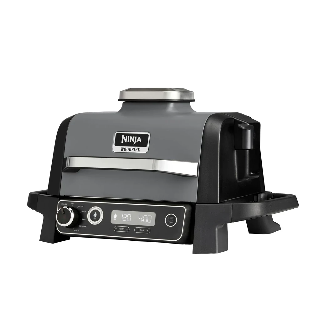 Ninja OG701EU Woodfire Elektromos BBQ, Grill, Airfryer & Füstölő; kültéri; 28cm x 38cm