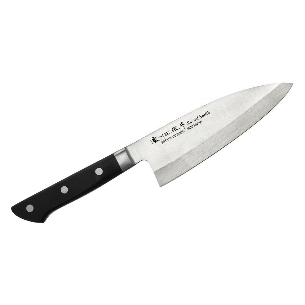 Satake 803-694 Satoru Deba japán konyhakés, 16,4 cm penge hossz, rozsdamentes acél, kemény műanyag markolat