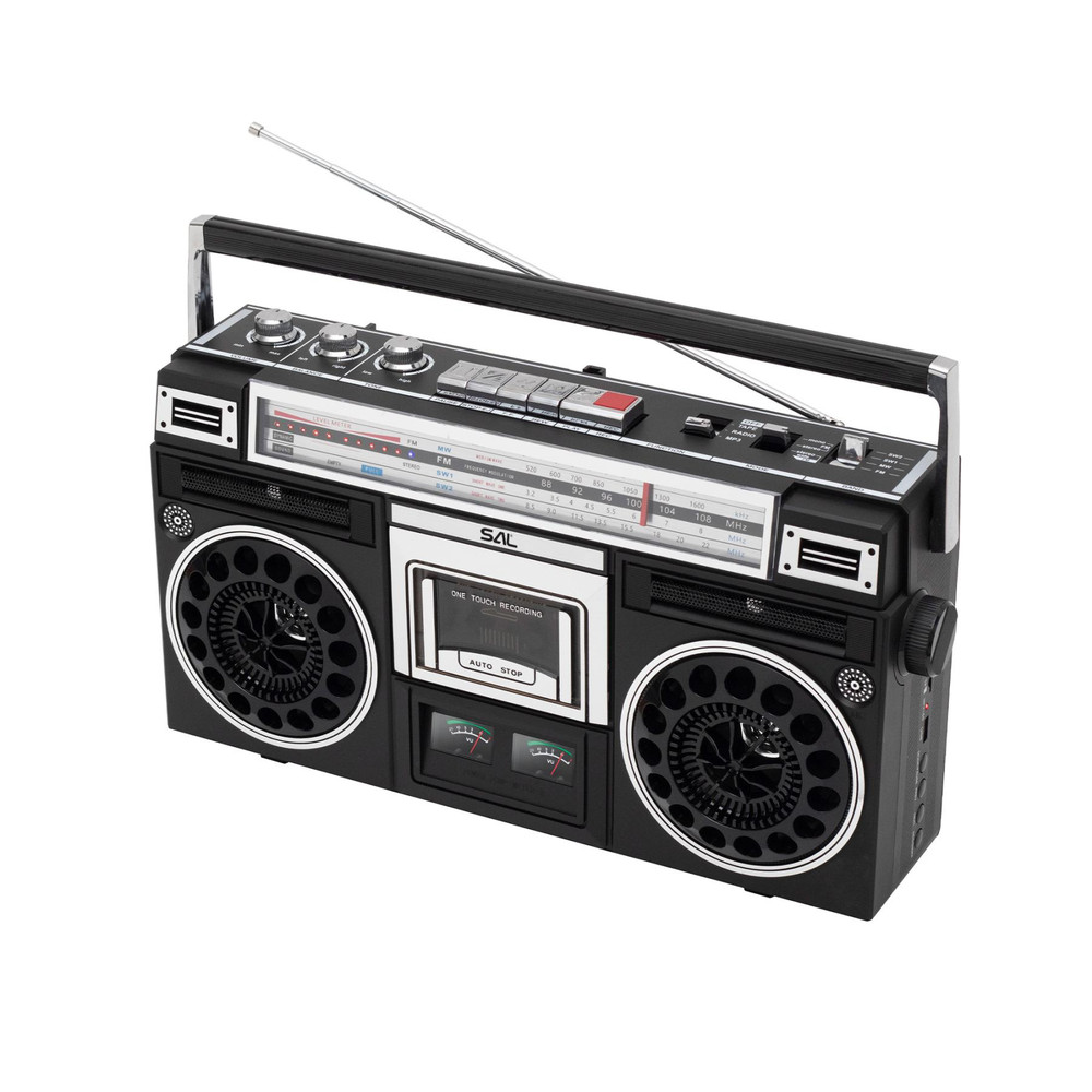 SAL RRT BROOKLYN sztereó kazettás rádiós magnó, Bluetooth, USB, microSD, MP3, felvétel, 4-sávos rádió, multimédia