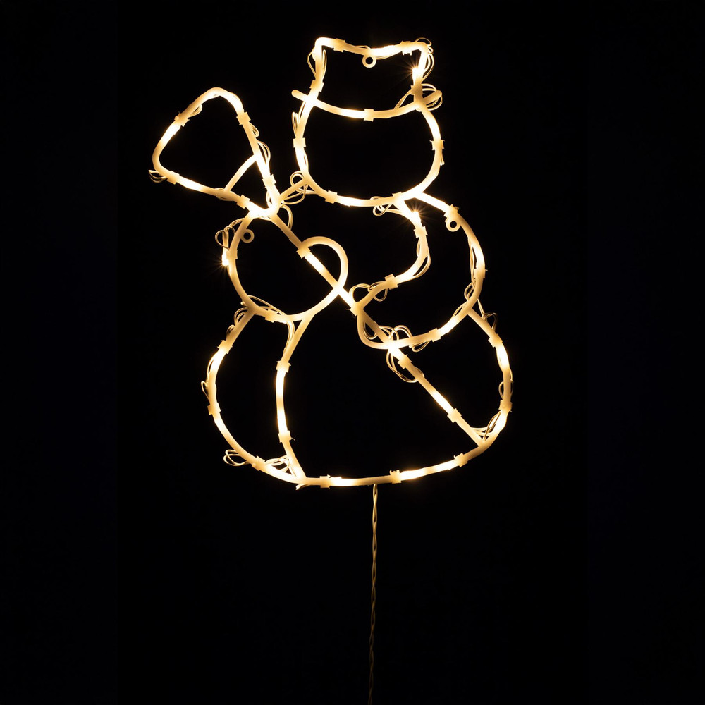 HOME KID507WW LED-es hóember ablakdísz, 35db melegfehér LED, időzítő, adapteres tápellátás, kül- és beléri kivitel