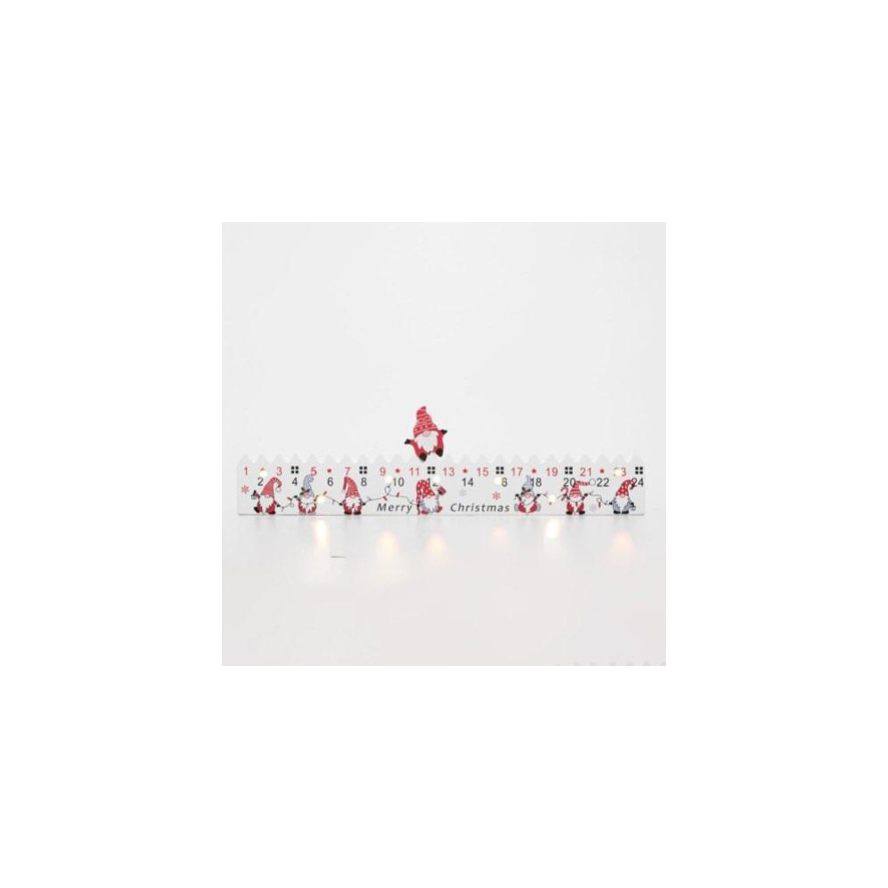 Home KLW25 LED-es adventi naptár, 7db LED világítás, fa alapanyag, elemes tápellátás, beltéri kivitel