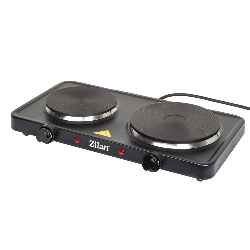 Zilan ZLN2181 elektromos főzőlap, 2500 W, 2 főzőlap, 2 db hőmérséklet szabályozó, fekete