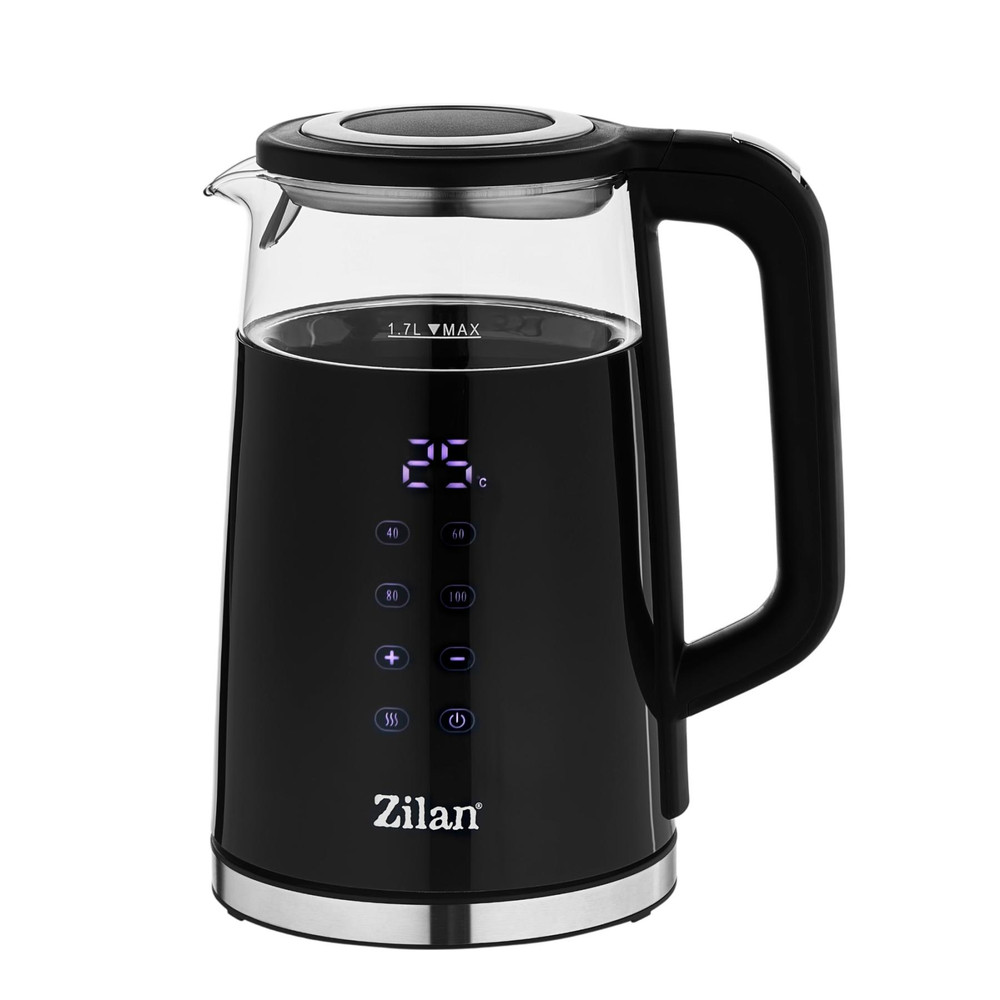 Zilan ZLN7859 vízforraló, max. 2200 W, 1,7 literes, rejtett fűtőszál, digitális kijelző