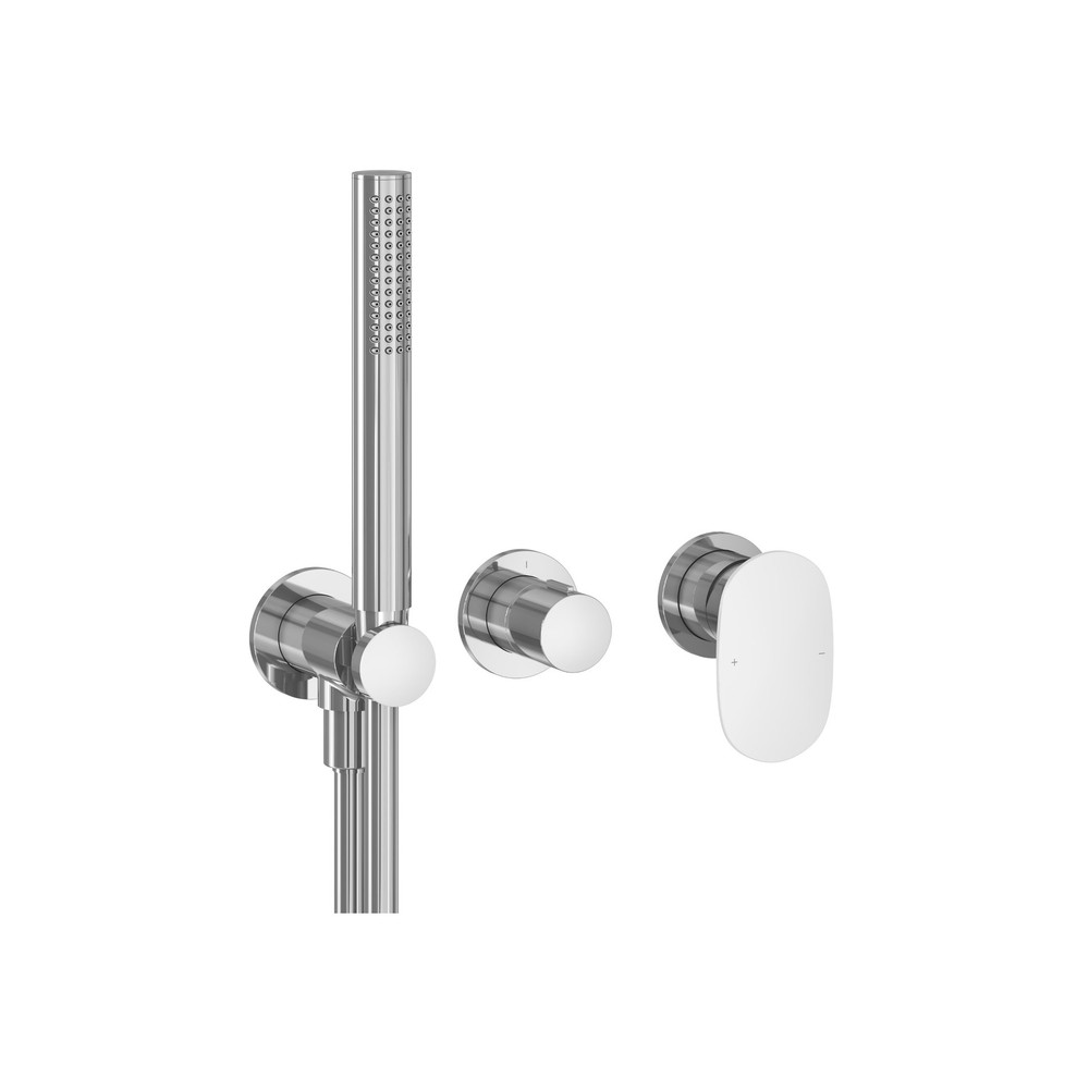 RAVAK X070534 Spring 2-utas falba süllyesztett csaptelep testtel, zuhanyszettel, króm SG 065.00CR.O2.+S