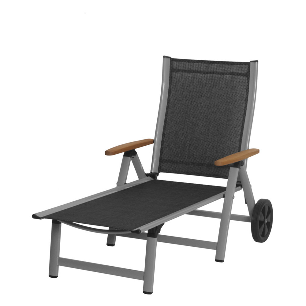Sun garden Ass comfort állítható, alumínium kerti nyugágy - ezüst/fekete