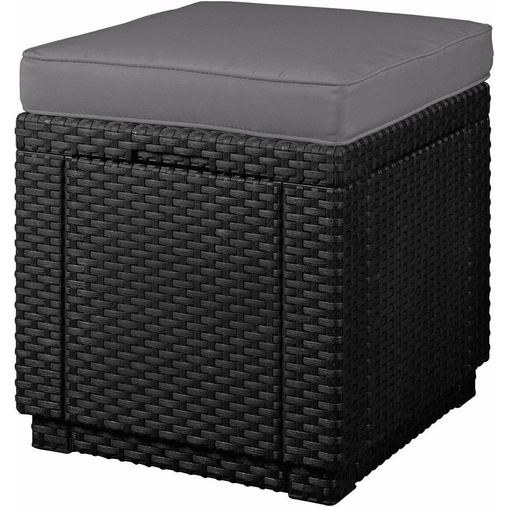 Keter Cube polyrattan kerti taburett - grafit