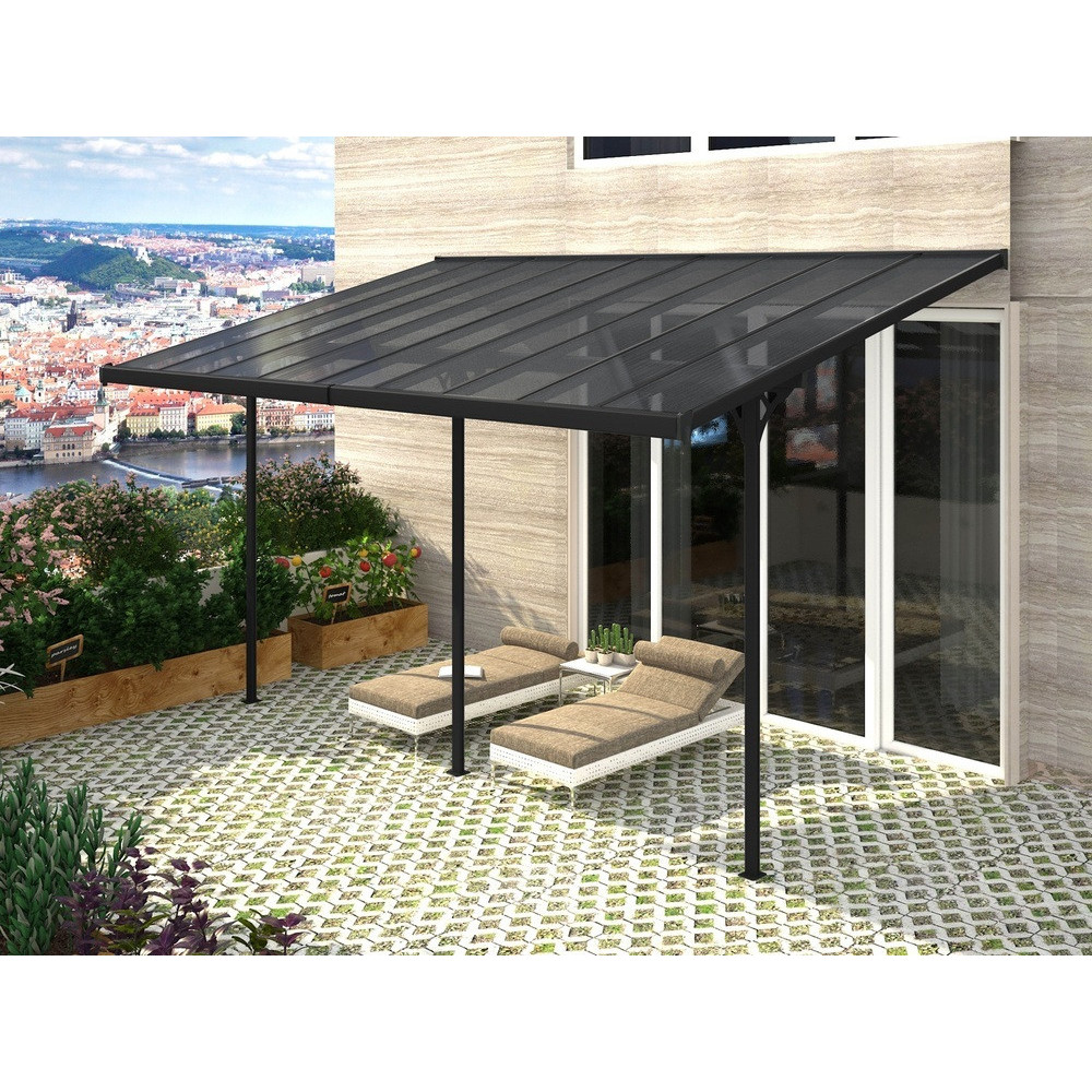 Rojaplast Bruce H alumínium pergola, szürke polikarbonáttal, 557x305cm