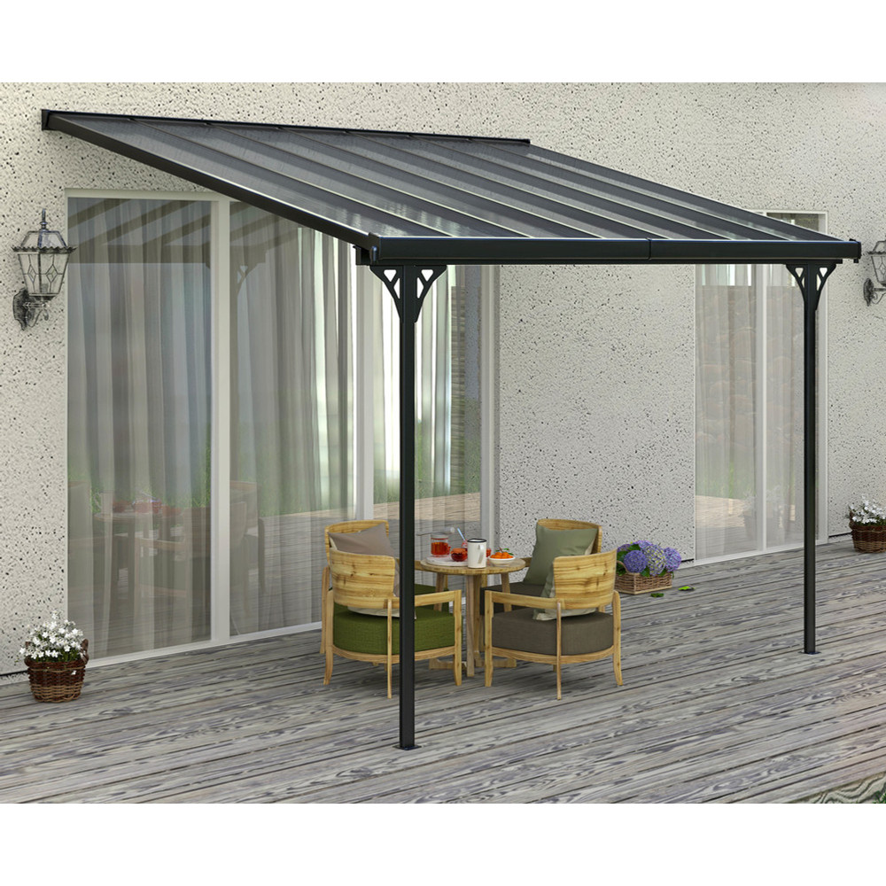 Rojaplast Bruce F alumínium pergola, szürke polikarbonáttal, 436x305cm