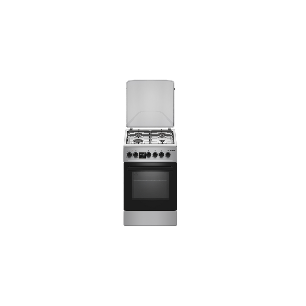 Hunor TE5640-I kombinált inox tűzhely, fémtetővel, 50x60cm, 10 sütőfunkcióval