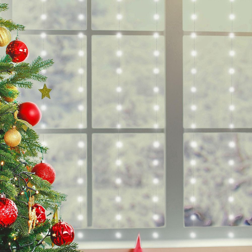 HOME by Somogyi MLF 200/WH Micro LED-es fényfüggöny, beltéri, 3x2m, 10 füzér / 20LED, hidegfehér, 8pr.