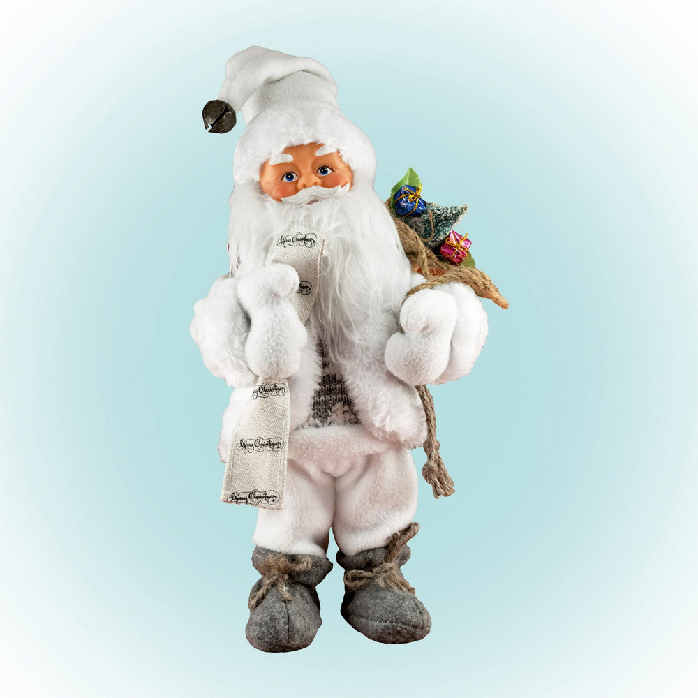 HOME by Somogyi KDD 31 Táncoló, zenélő Mikulás, fehér nadrág, 30 cm