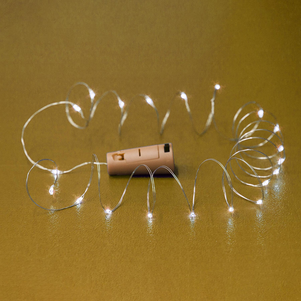 HOME MLD 20/WW Micro LED-es elemes füzér, dugó alakú elemtartóval, melegfehér