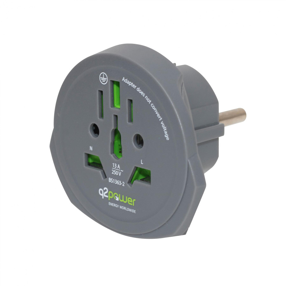 Q2 power 1.100100-TH Utazóadapter "World to Europe" Q2