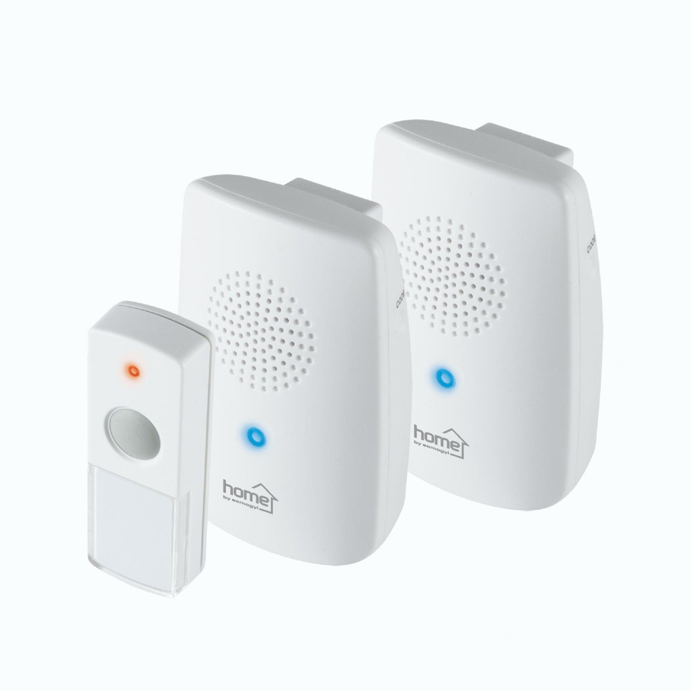 HOME DBS 1001DC Vez.n. csengő szett, 2 csengő, 1 nyomógomb, 100m, övcsipesz