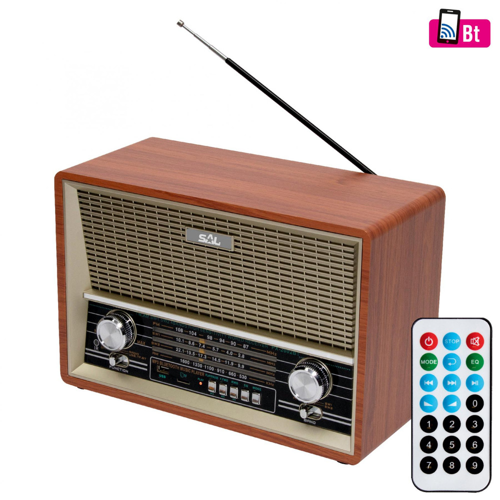SAL RRT 4B Retro asztali rádió, MP3-BT, 4 sávos