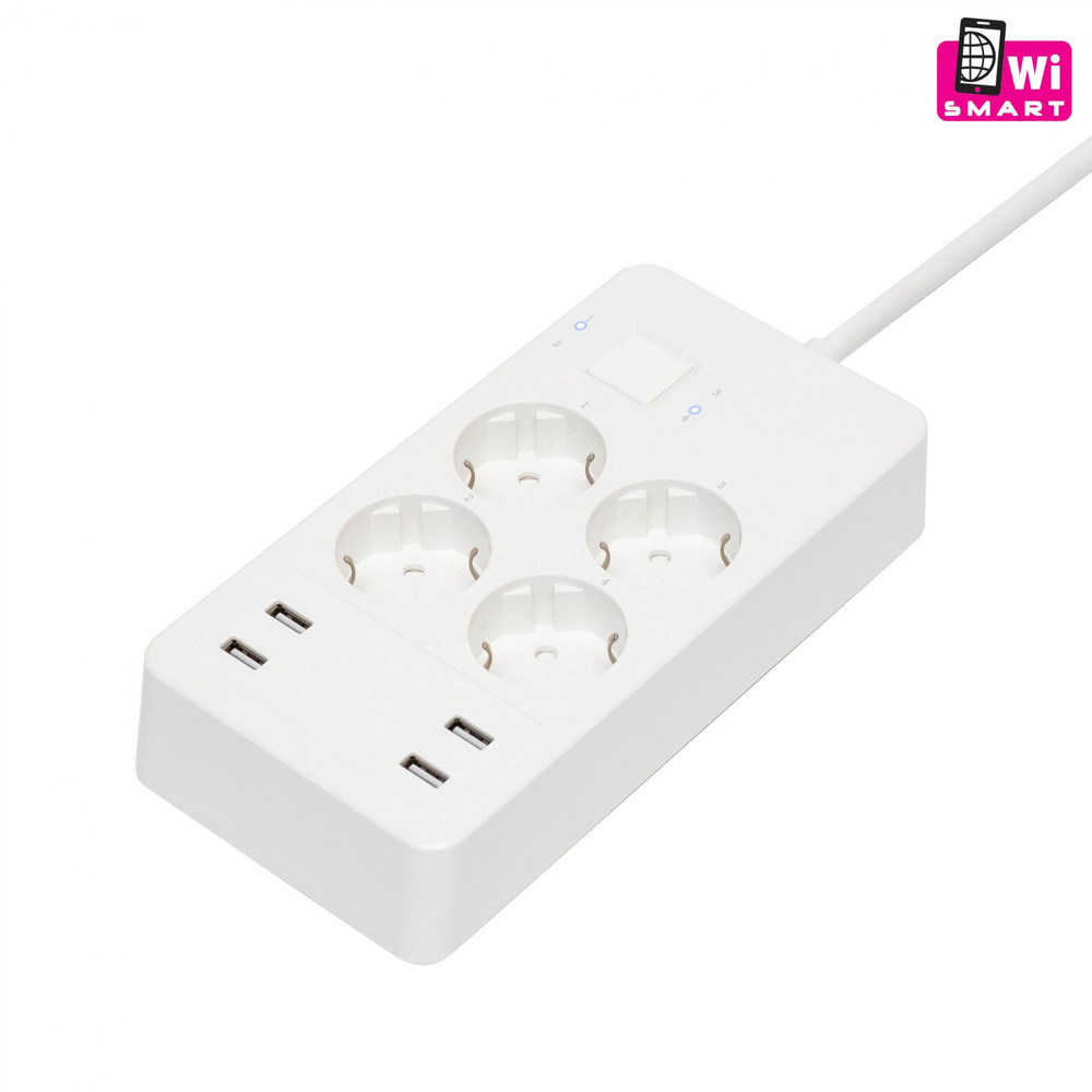 HOME NV 4 WIFI SMART (WiFi) elosztó, 4 aljzat, 4 USB, 1,5 m