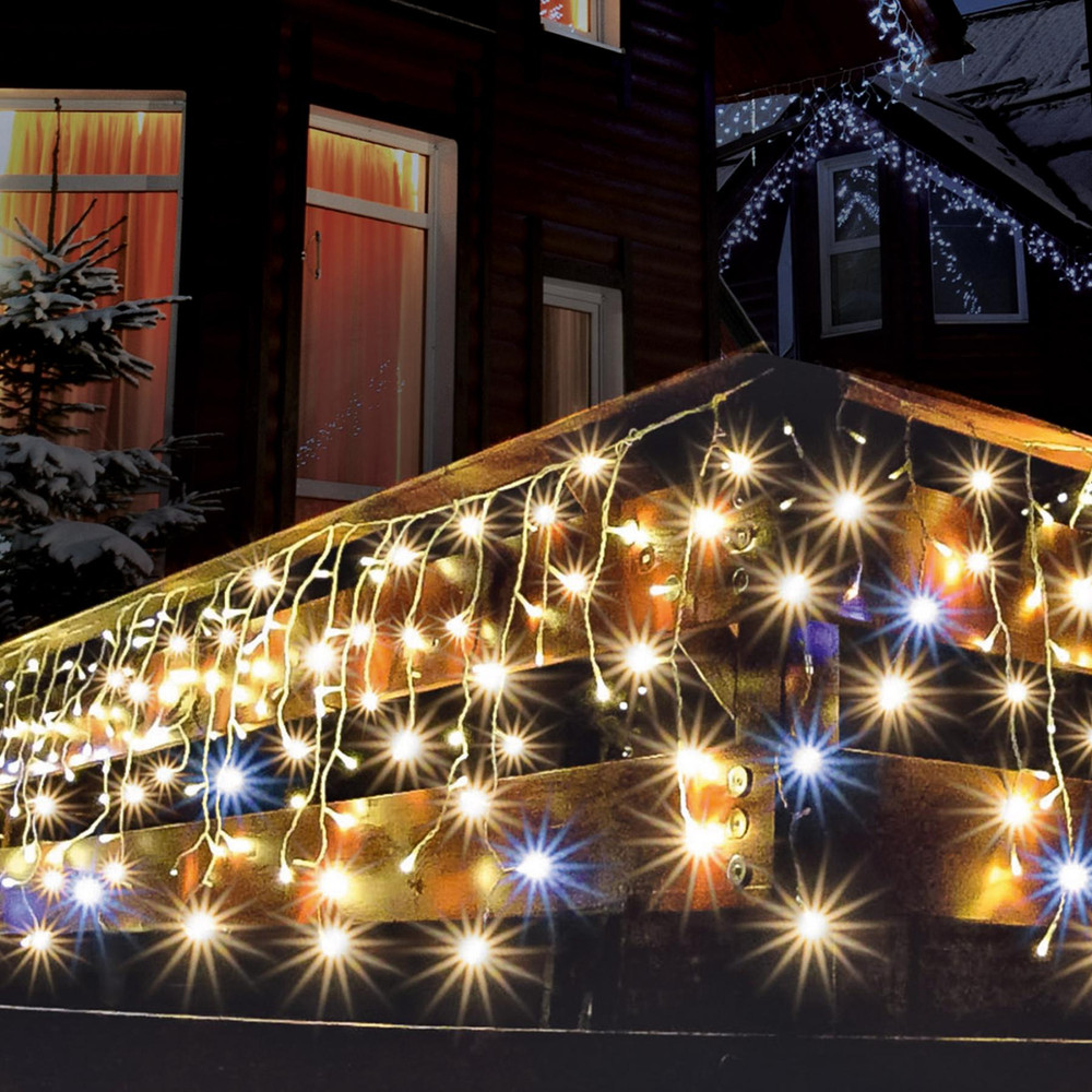 HOME by Somogyi KAF 300L 5M LED-es sziporkázó fényfüggöny, kültéri, 300 db LED (melegfehérek között villogó hidegfehérek)