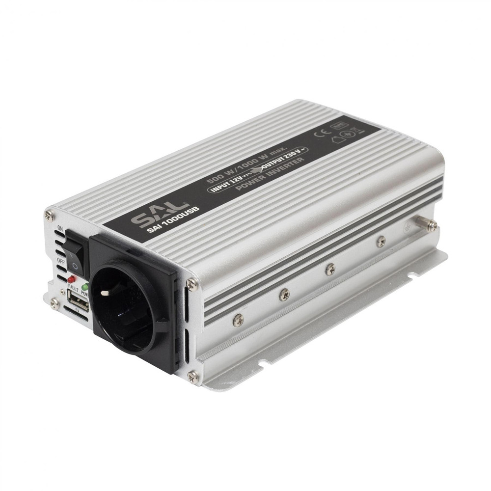 SAL SAI 1000USB Feszültségátalakító, 500/1000W, USB aljzat