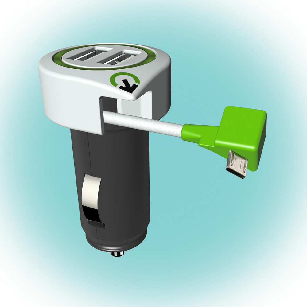 Q2 power 3.100110 Autós USB töltő "Triple USB Car Charger Micro USB Connector" Q2