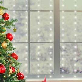 HOME by Somogyi MLF 200/WH Micro LED-es fényfüggöny, beltéri, 3x2m, 10 füzér / 20LED, hidegfehér, 8pr.