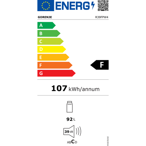 Gorenje R39FPW4 Egyajtós Hűtőszekrény