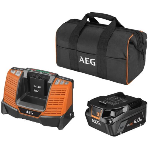 AEG SETL1840SHD Pro HD 18 V 4Ah táskával akkumulátor és töltő szett