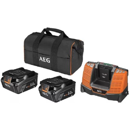 AEG SETLL1850SHD Pro HDS 18 V 5Ah táskával 2 db-os akkumulátor és töltő szett
